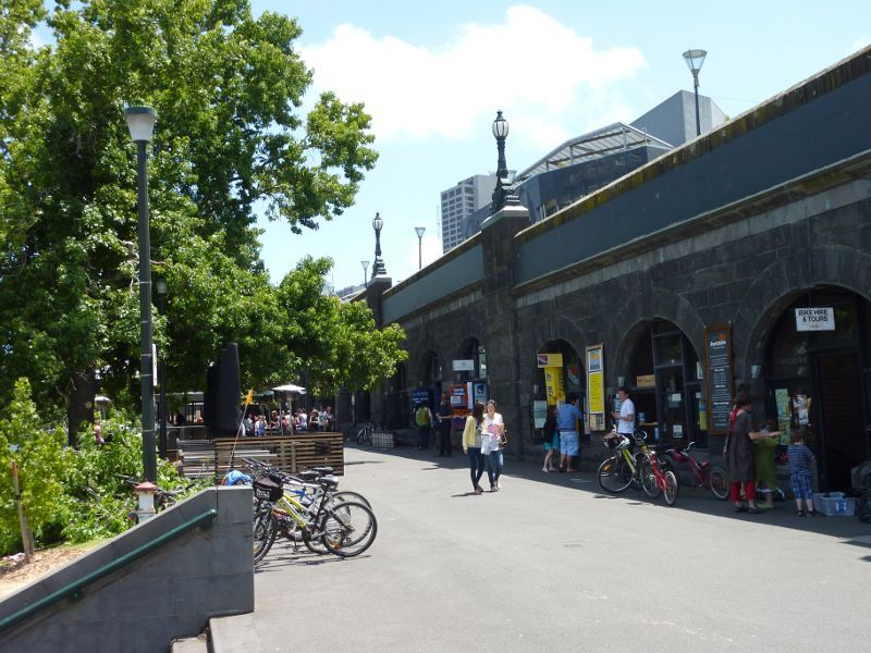 Melbourne CBD - Federation Square: Bicycle hire and cruise offices, Federation Wharf