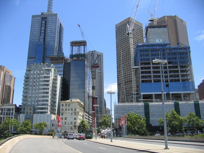 Melbourne CBD - Batman Avenue: View north along Batman Av towards Flinders St