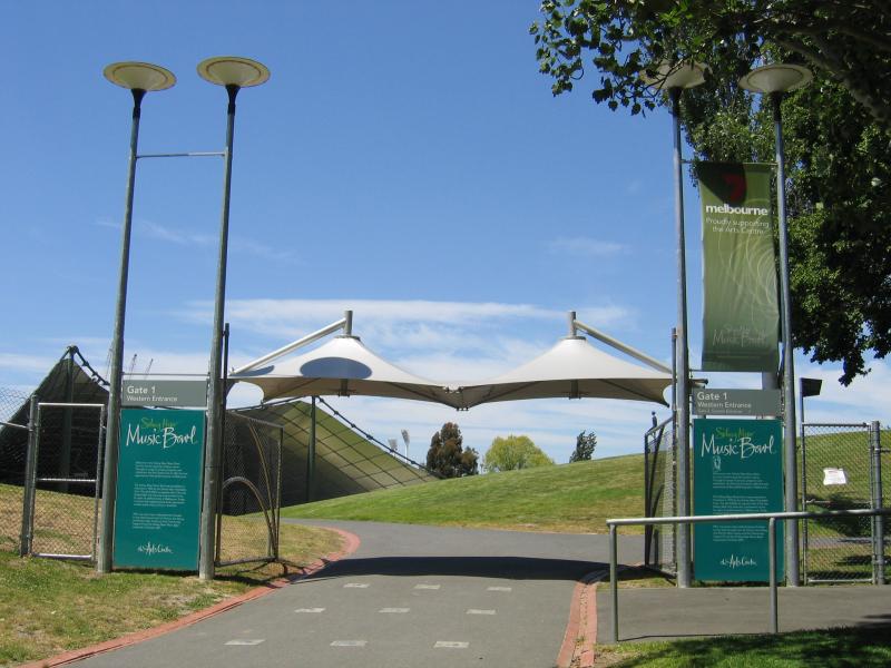 Melbourne CBD - Kings Domain: Gate 1 (western) entrance to Sidney Myer Music Bowl