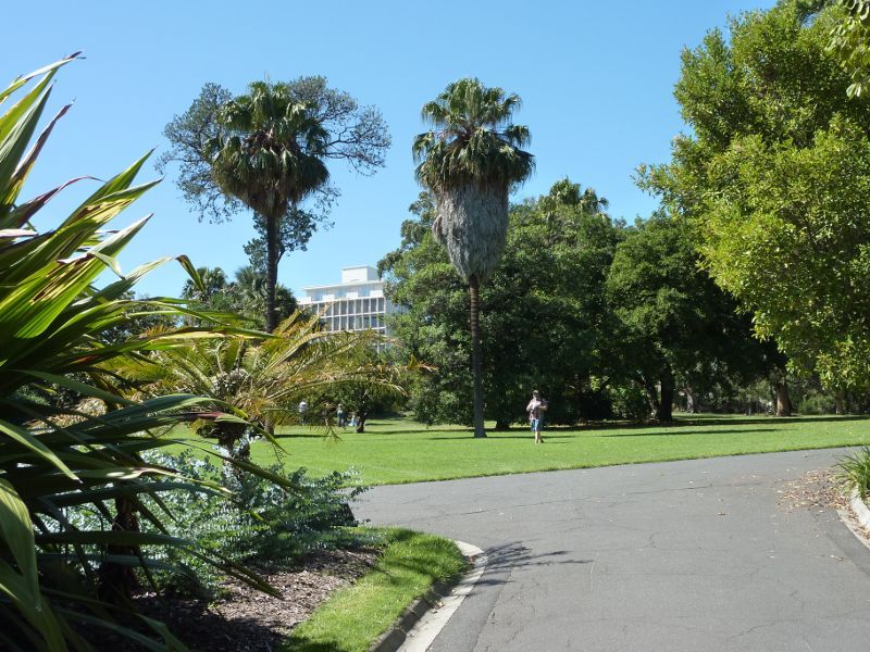 Melbourne CBD - Royal Botanic Gardens: View towards Guilfoyle Lawn