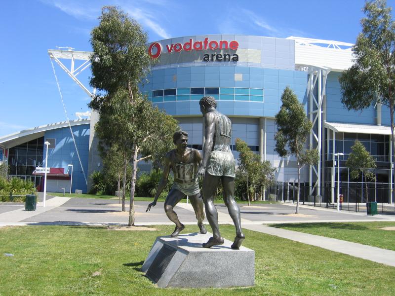 Melbourne CBD - Melbourne Park sporting venues, north side of Olympic Boulevard: Sportsmanship monument, Hisense Arena