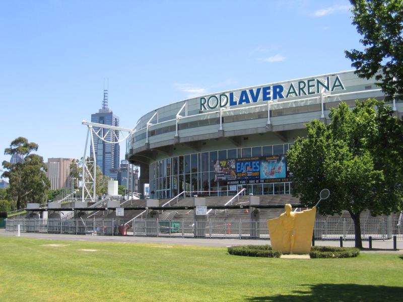 Melbourne CBD - Melbourne Park sporting venues, north side of Olympic Boulevard: Rod Laver Arena, corner Olympic Bvd and Batman Av