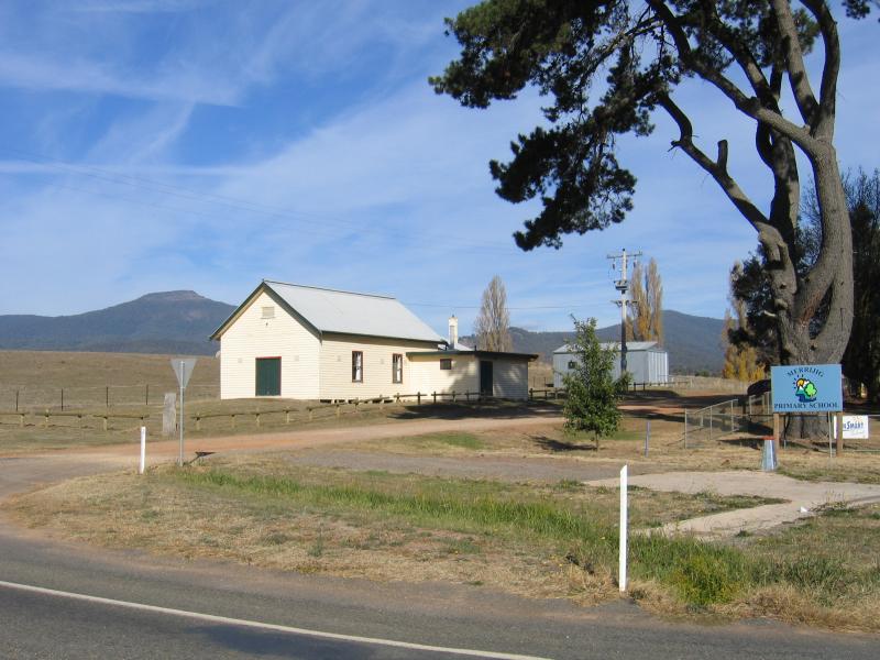 Merrijig - Town centre, Mount Buller Road: Merrijig Public Hall located next to Merrijig Primary School