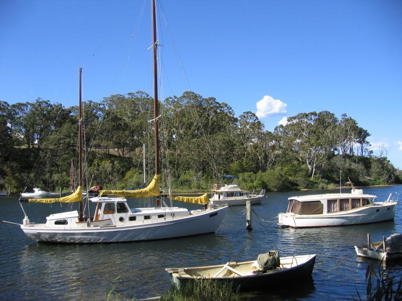 Metung - Metung Road, north of town centre: View east across inlet opposite Nicholas Av (east end)