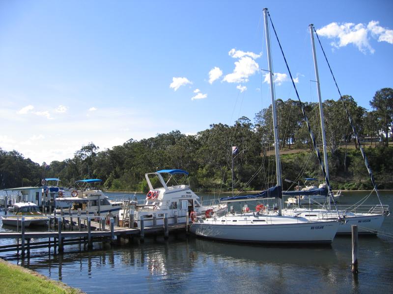 Metung - Metung Road, north of town centre: View north along inlet, Metung Rd south of Nicholas Av