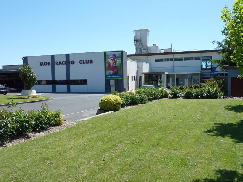 Moe - Moe Racecourse and Joe Tabuteau Reserve, Waterloo Road and Saviges Road: Entrance to Moe Racing Club, Waterloo Rd