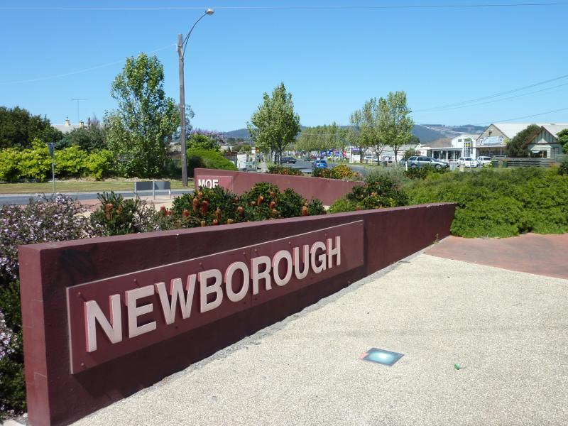 Moe - Around Moe: Newborough sign at junction of Moore St and Old Sale Rd