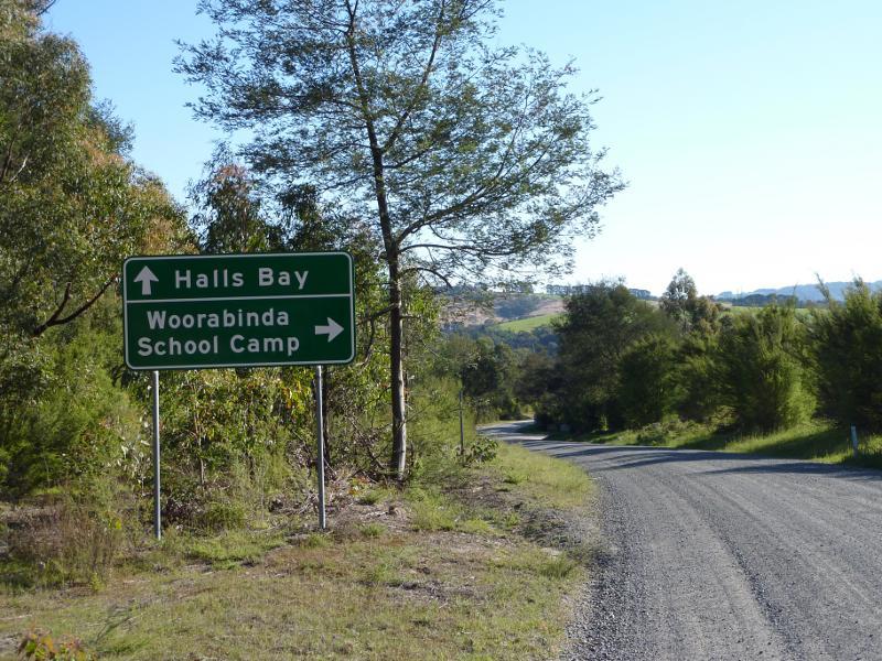 Moe - East side of Lake Narracan at Halls Bay, Yallourn North: View south-west along Hall Rd towards North Shore Rd