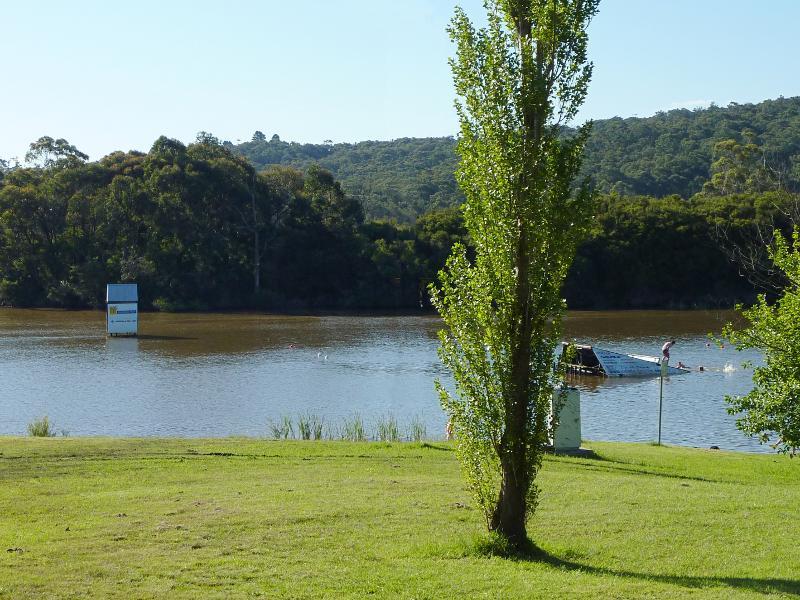 Moe - East side of Lake Narracan at Halls Bay, Yallourn North: Lake foreshore at ski club