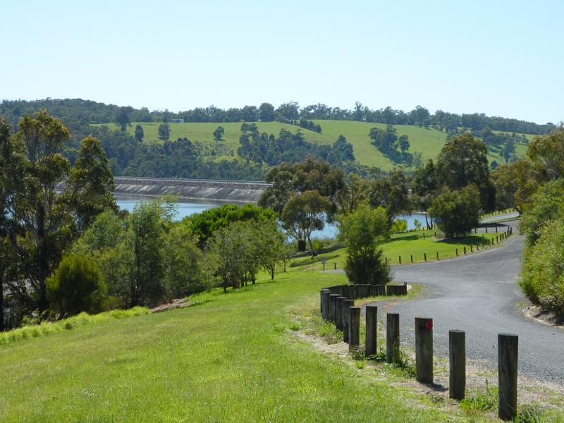 Moe - Blue Rock Lake recreation area and boat ramp, off Spillway Road: North-westerly view towards embankment
