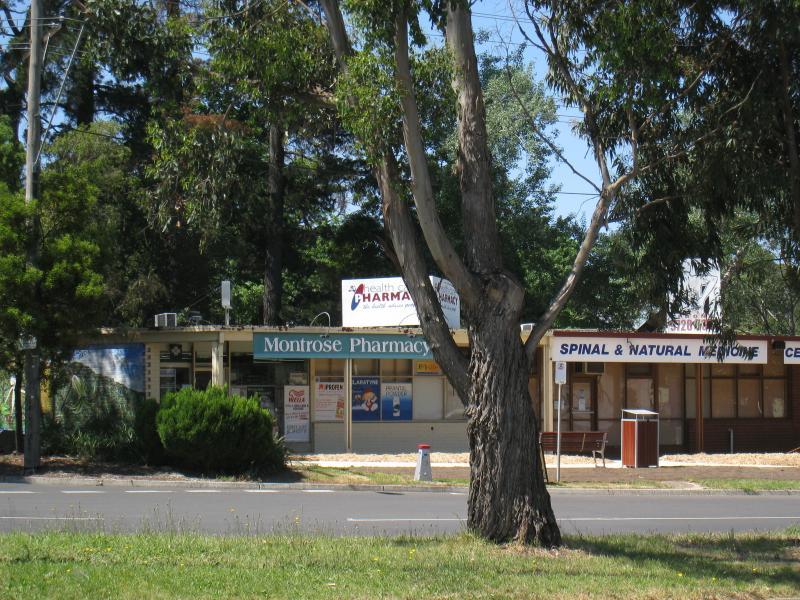 Montrose - Shops and commercial centre, Mt Dandenong Tourist Road: Shops on north side of Mt Dandenong Tourist Rd near Leith Rd