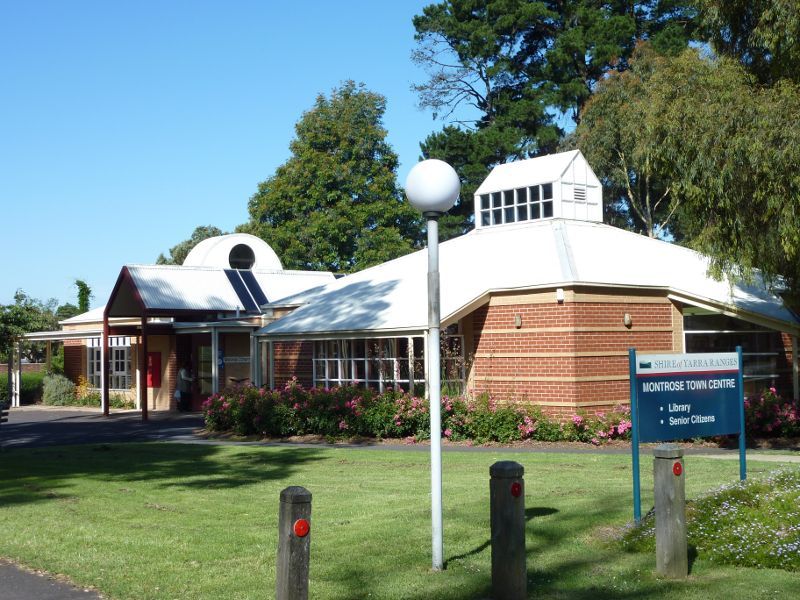 Montrose - Montrose Town Centre and gardens, Mt Dandenong Tourist Road - Library