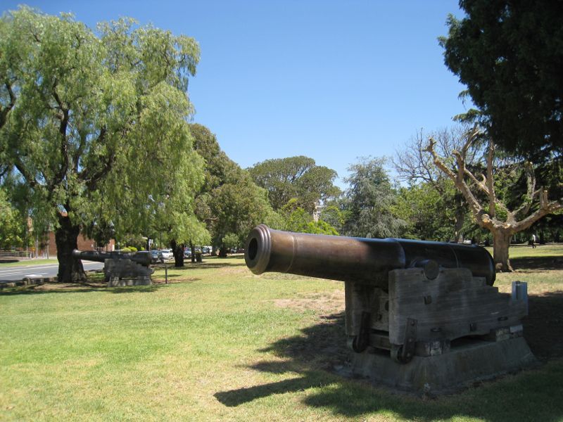 Moonee Ponds - Queens Park: Cannons at corner of Pascoe Vale Rd and Kellaway Av
