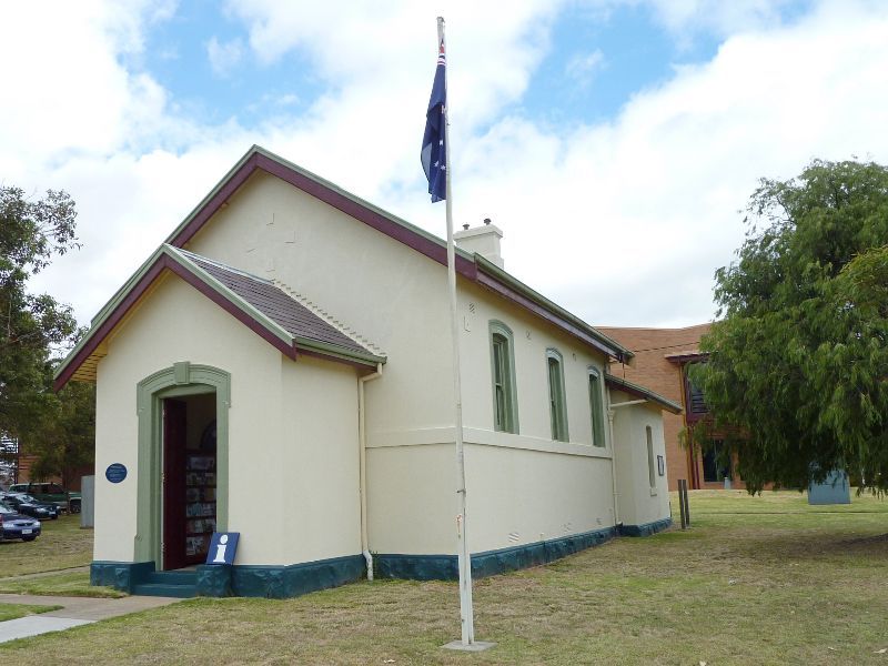 Mornington - Public buildings in Main Street near Esplanade: Information centre at old court house, corner Main St and Esplanade