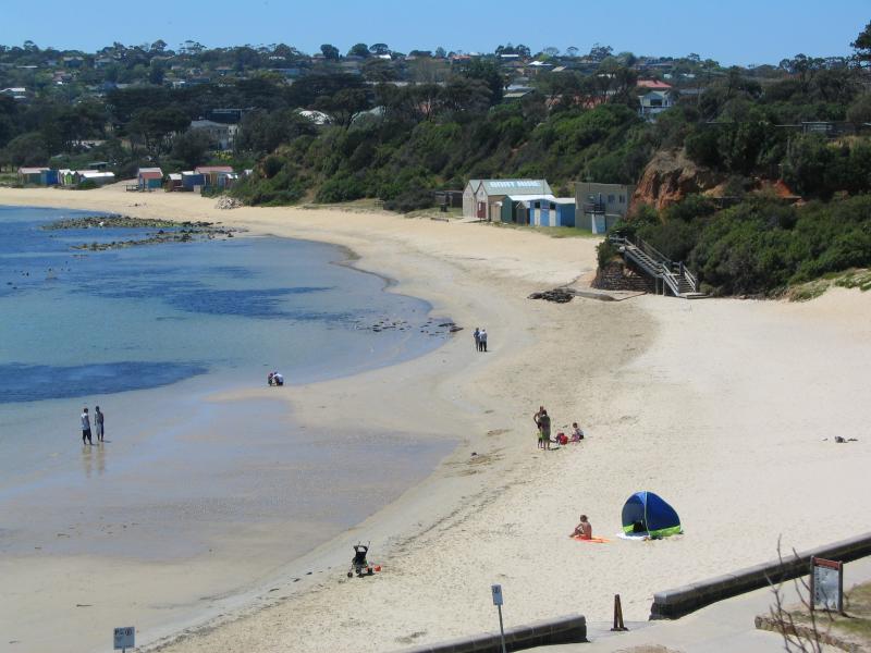Mornington - Coastal areas and views around Schnapper Point: View of Scout Beach and Shire Hall Beach