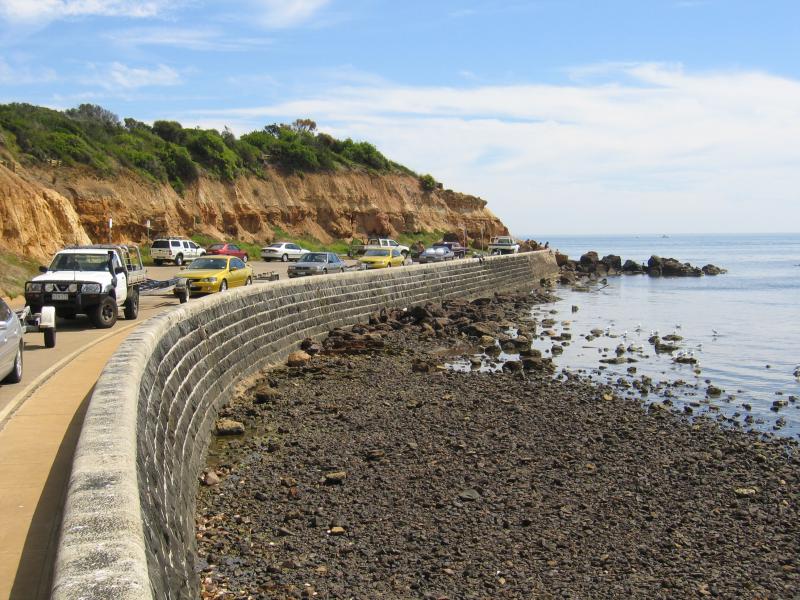 Mornington - Fishermans Beach and Linley Point: View west along Linley Point at boat ramp