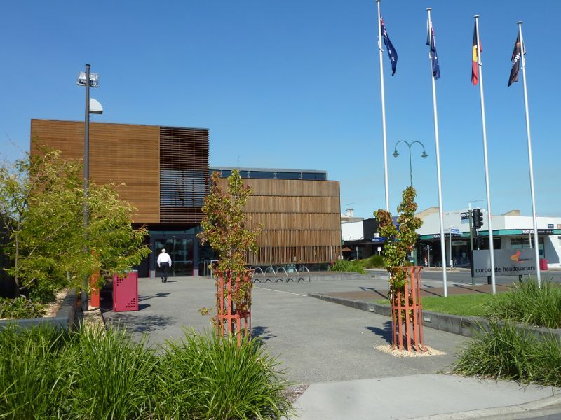 Morwell - Shops and commercial centre, Commercial Road, Tarwin Street and George Street: Latrobe City Corporate Headquarters, Commercial Rd opposite Hazelwood Rd