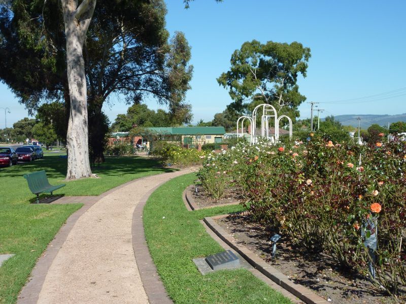 Morwell - Morwell Centenary Rose Garden, Maryvale Crescent and Commercial Road: View through rose garden towards southern end