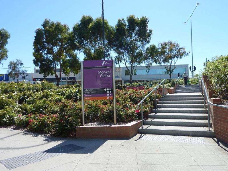 Morwell - Morwell Railway Station and walkway under railway line, Princes Drive: At northern end of walkway under railway line