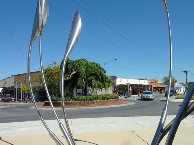 Morwell - Shops and commercial centre, Princes Drive and Church Street: View from health centre at corner of Church St and Buckley St