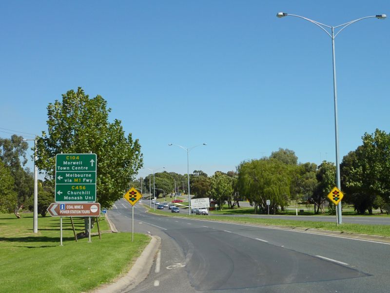 Morwell - Around Morwell - View south-west along Princes Dr towards Monash Way