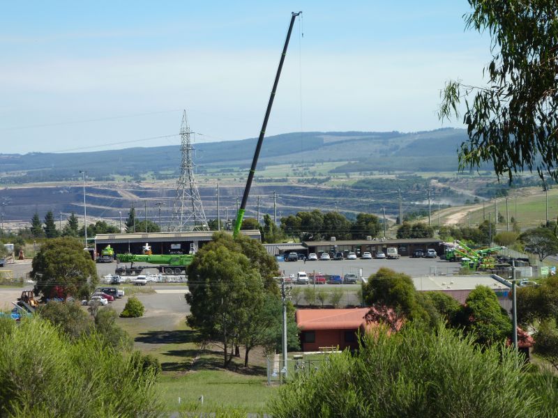 Morwell - Power Works and surrounds, Ridge Road: Westerly view towards open-cut coal mine