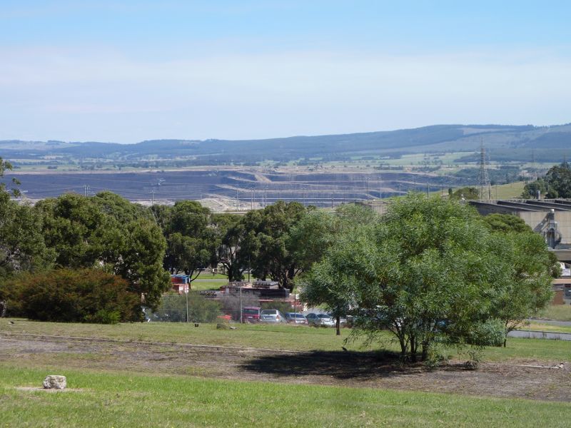 Morwell - Power Works and surrounds, Ridge Road: Westerly view towards open-cut coal mine