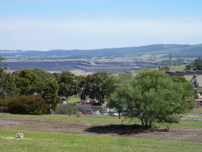 Morwell - Power Works and surrounds, Ridge Road - Westerly view towards open-cut coal mine
