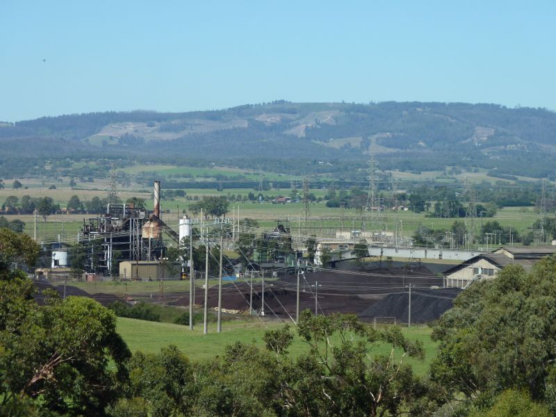 Morwell - Power Works and surrounds, Ridge Road: South-easterly view towards Energy Brix power station