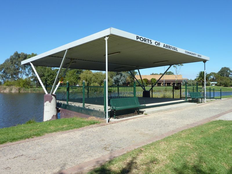Morwell - Immigration Park, Princes Drive: Ports of Arrival deck overlooking Lake Kernot