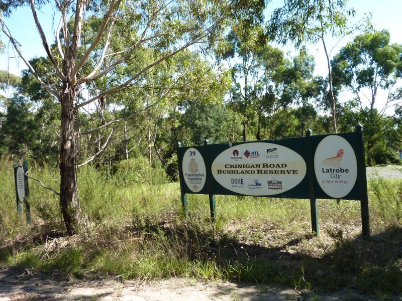 Morwell - Crinigan Road Bushland Reserve: Crinigan Road Bushland Reserve sign at entrance