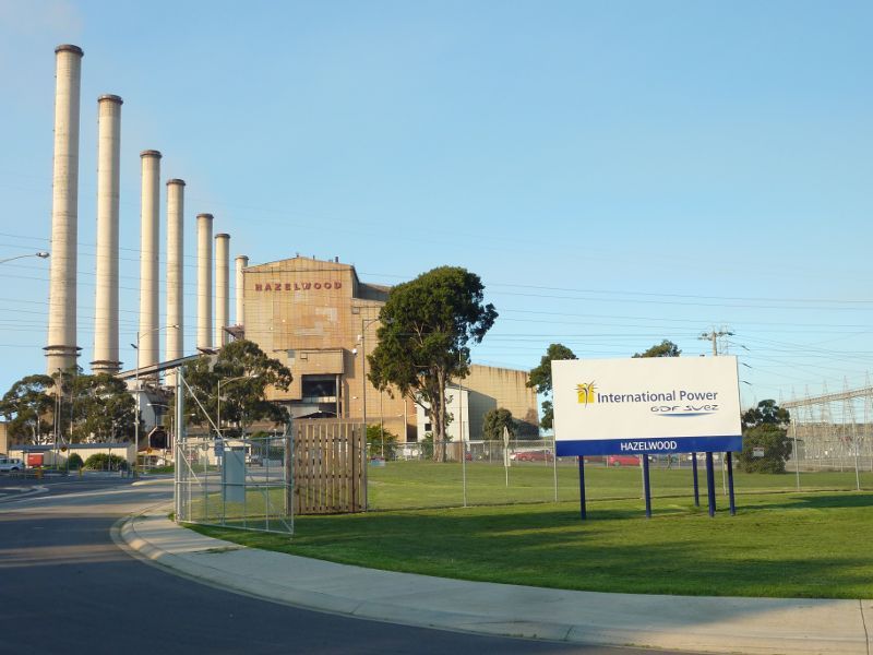 Morwell - Northern side of Hazelwood Pondage: Entrance to Hazelwood Power Station at western end of Brodribb Rd