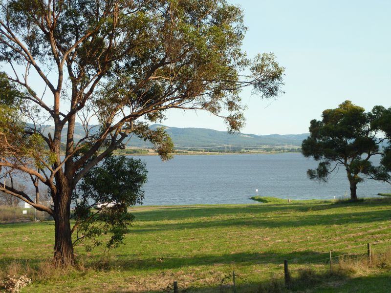Morwell - Northern side of Hazelwood Pondage: Southerly view across Hazelwood Pondage from Yinnar Rd