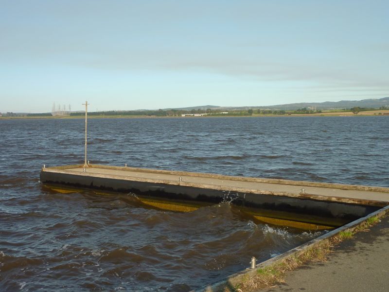 Morwell - Hazelwood Pondage at power boat launching area, Yinnar Road: View across lake from boat ramp