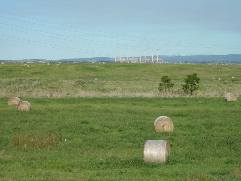 Morwell - Strzelecki Highway south-west of Morwell: View towards Hazelwood Power Station from Strzelecki Hwy south of Deans Rd