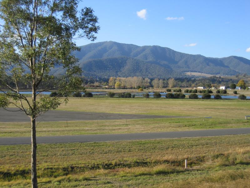 Mount Beauty - Regulating Pondage, Embankment Drive - View north towards lakes near airstrip from northern wall of pondage