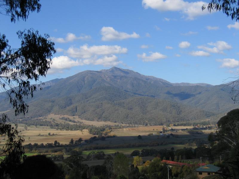 Mount Beauty - Bright-Tawonga Road between Germantown and Tawonga: South-easterly view towards Mount Bogong, 4.5 km east of Sullivans Lookout