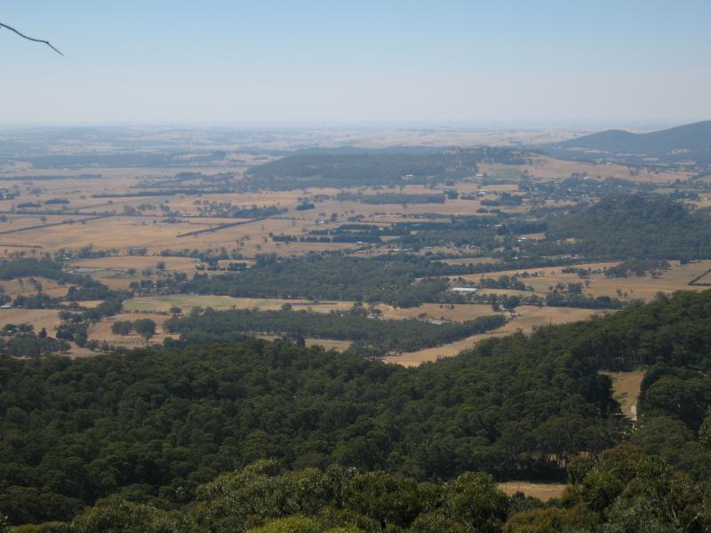 Mount Macedon - Camels Hump, Cameron Drive: View north-west at summit