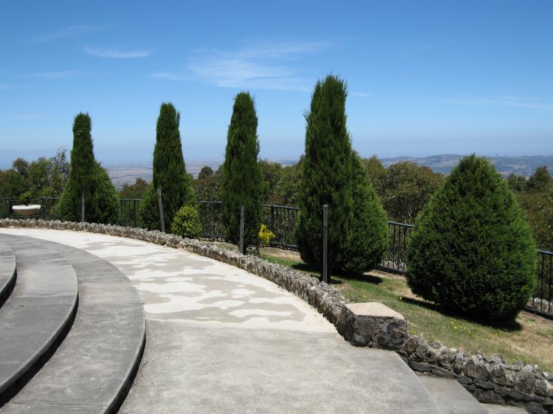 Mount Macedon - Memorial Cross, end of Cameron Drive: View east at memorial cross