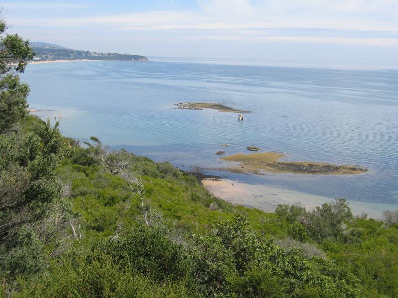 Mount Martha - Northern coast: View south along coast from lookout on Esplanade, above Dava Beach