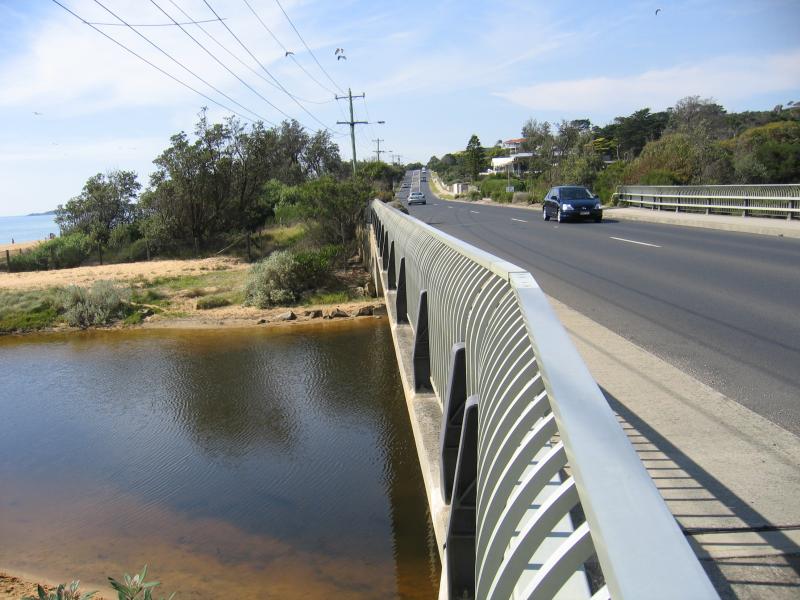 Mount Martha - Balcombe Creek area: View north-east along Esplanade from bridge over Balcombe Creek