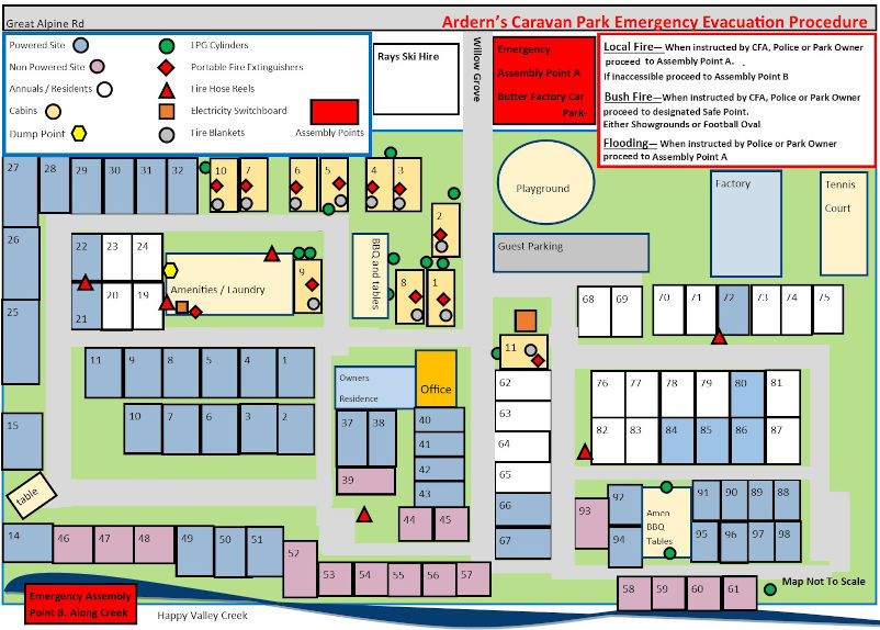 Arderns Caravan Park - Park map