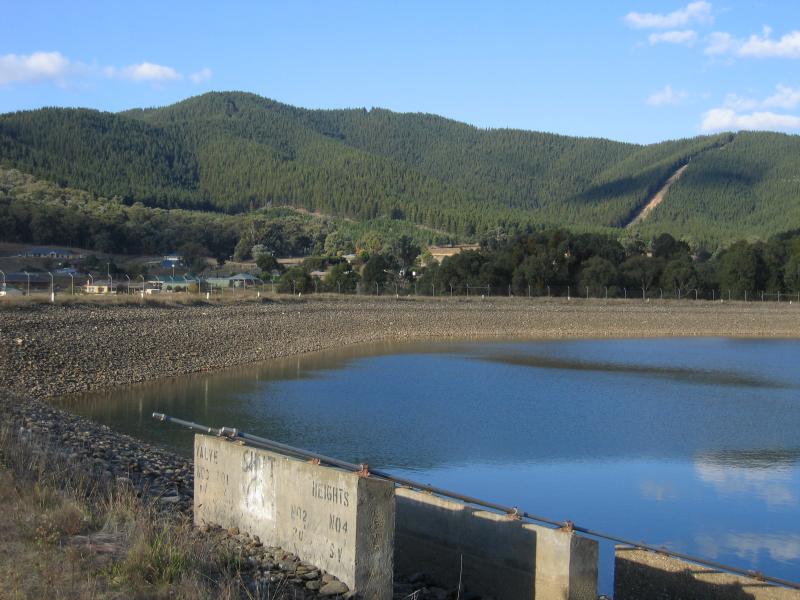 Myrtleford - Halls Road area: View north-east across Nil Gully Reservoir, off Halls Rd