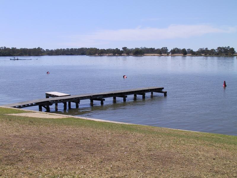 Nagambie - Buckley Park at end of Blayney Lane, Lake Nagambie: Jetty at Rowing Club
