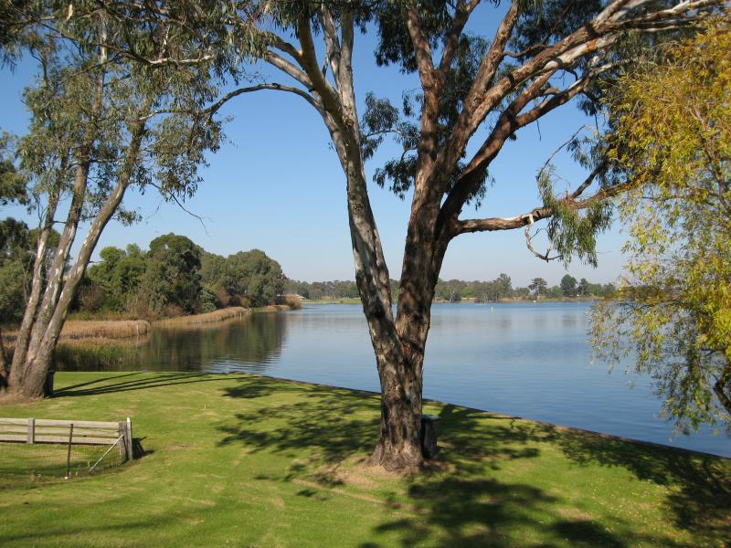 Nagambie - River Street Reserve, end of River Street: View south across lake
