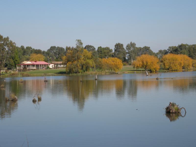 Nagambie - Kirwans Bridge, Lake Nagambie: View south-west across lake from mid-way along bridge