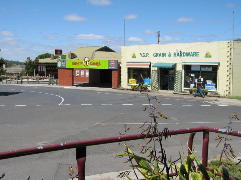 Neerim South - Shops and commercial centre, Main Neerim Road: Hardware, view south along service road at Wagner Rd