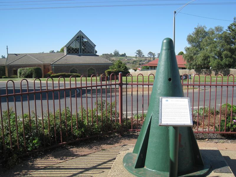 Neerim South - Shops and commercial centre, Main Neerim Road: Turntable cone from old railway, corner Main Neerim Rd and Wagner Rd