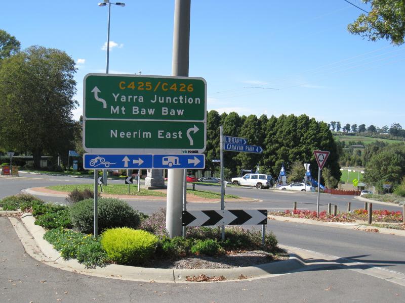 Neerim South - Shops and commercial centre, Main Neerim Road: View north-east along Main Neerim Rd towards Neerim East Rd