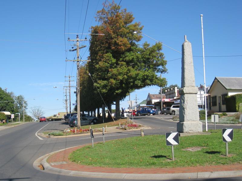 Neerim South - Shops and commercial centre, Main Neerim Road: View south-west along Main Neerim Rd at Neerim East Rd
